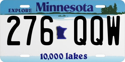 MN license plate 276QQW