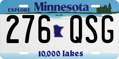 MN license plate 276QSG