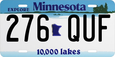 MN license plate 276QUF