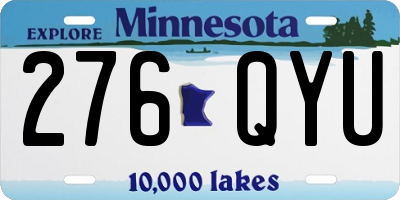 MN license plate 276QYU