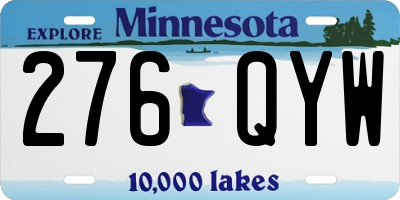 MN license plate 276QYW