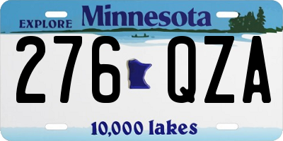 MN license plate 276QZA