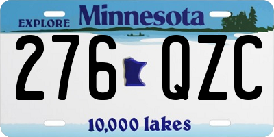 MN license plate 276QZC
