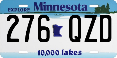 MN license plate 276QZD