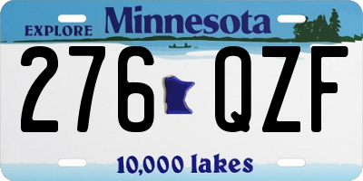 MN license plate 276QZF