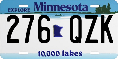 MN license plate 276QZK