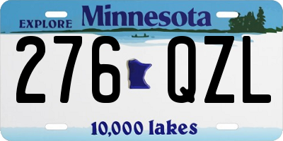 MN license plate 276QZL
