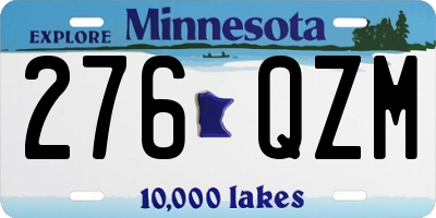 MN license plate 276QZM