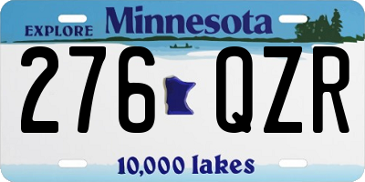 MN license plate 276QZR