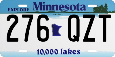 MN license plate 276QZT