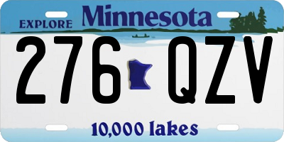 MN license plate 276QZV