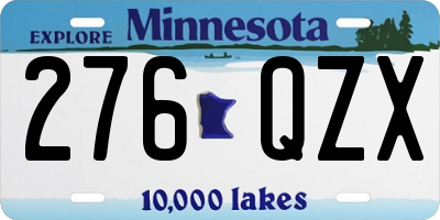 MN license plate 276QZX
