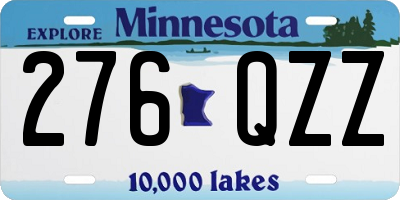 MN license plate 276QZZ