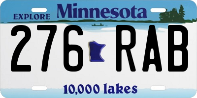 MN license plate 276RAB