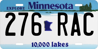MN license plate 276RAC