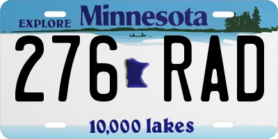 MN license plate 276RAD