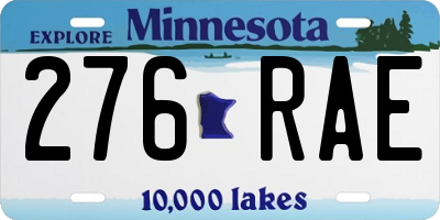 MN license plate 276RAE