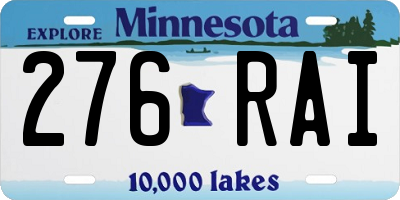 MN license plate 276RAI