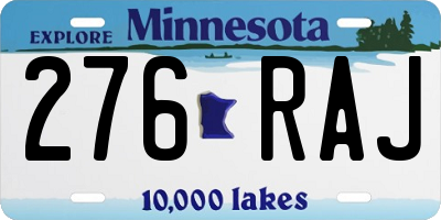 MN license plate 276RAJ