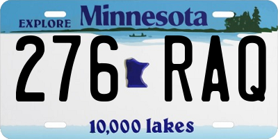 MN license plate 276RAQ