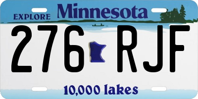 MN license plate 276RJF