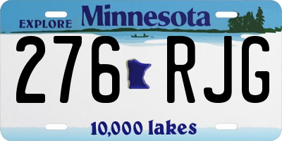 MN license plate 276RJG