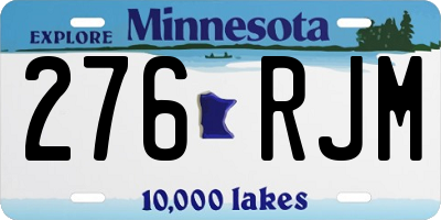 MN license plate 276RJM