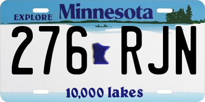 MN license plate 276RJN