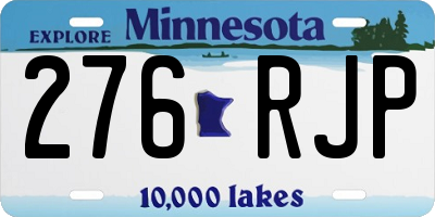 MN license plate 276RJP
