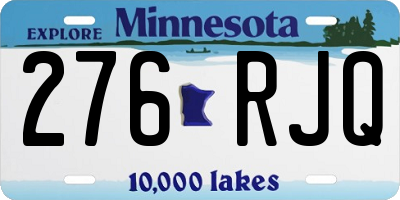 MN license plate 276RJQ
