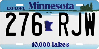 MN license plate 276RJW