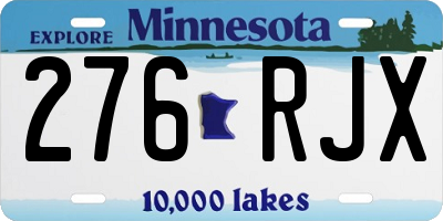 MN license plate 276RJX
