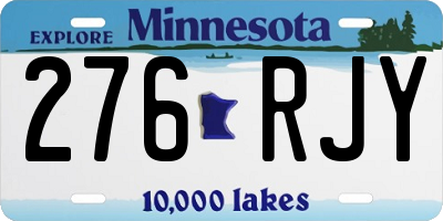 MN license plate 276RJY
