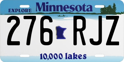 MN license plate 276RJZ
