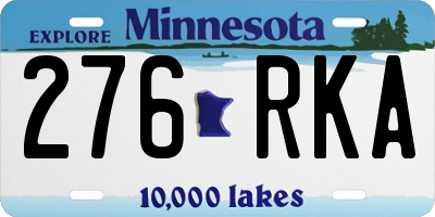 MN license plate 276RKA