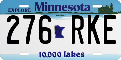 MN license plate 276RKE
