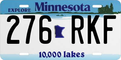 MN license plate 276RKF