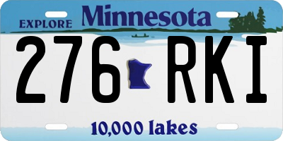MN license plate 276RKI