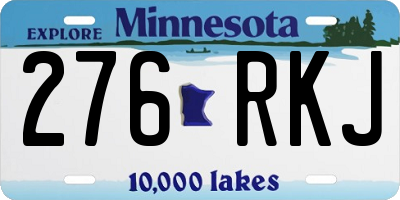 MN license plate 276RKJ