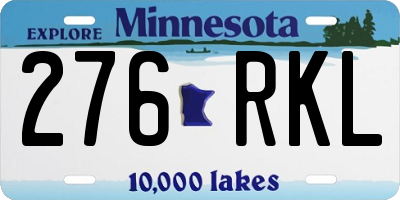 MN license plate 276RKL