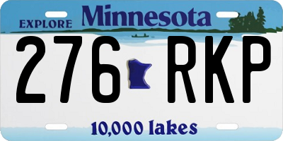 MN license plate 276RKP