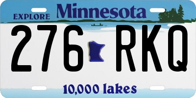 MN license plate 276RKQ