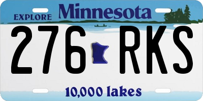 MN license plate 276RKS