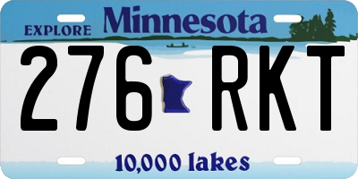 MN license plate 276RKT