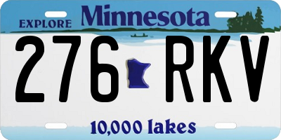 MN license plate 276RKV