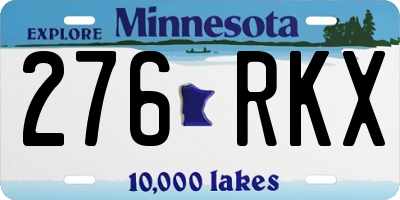 MN license plate 276RKX