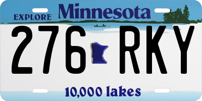 MN license plate 276RKY