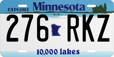 MN license plate 276RKZ