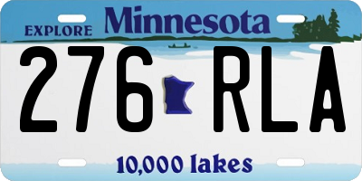 MN license plate 276RLA