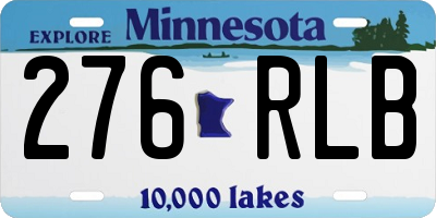 MN license plate 276RLB